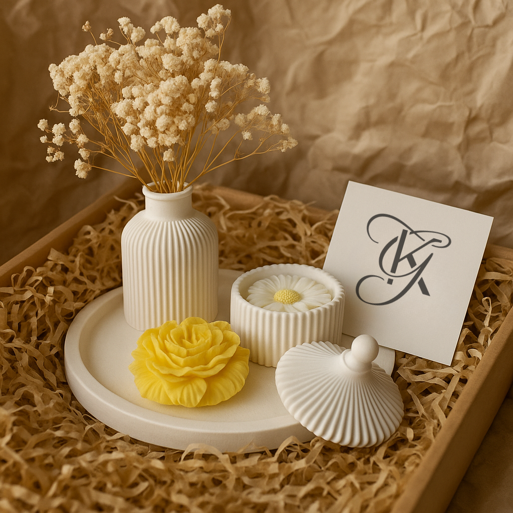 Peony Bloom Décor Set – Ceramic Elegance Collection