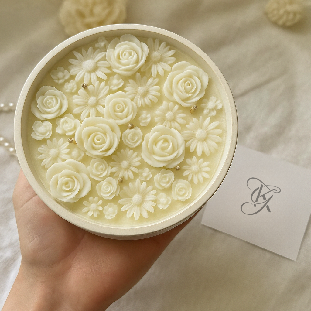 Luxury Floral Art Candle – Handcrafted Bloom Collection