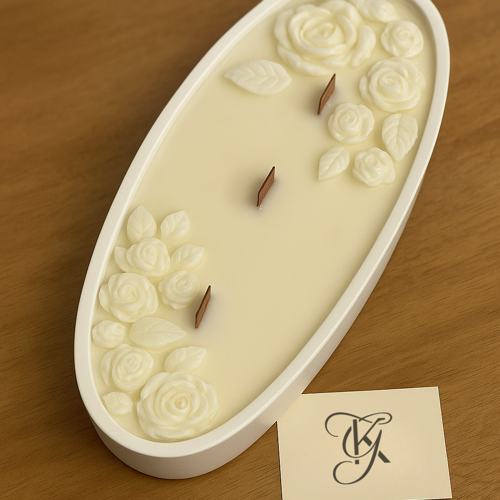 Floral Harmony Oval Candle