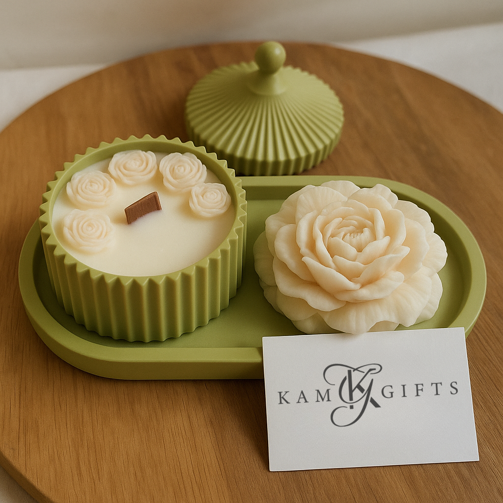 Lime Whisper Décor Set – White & Green Elegance