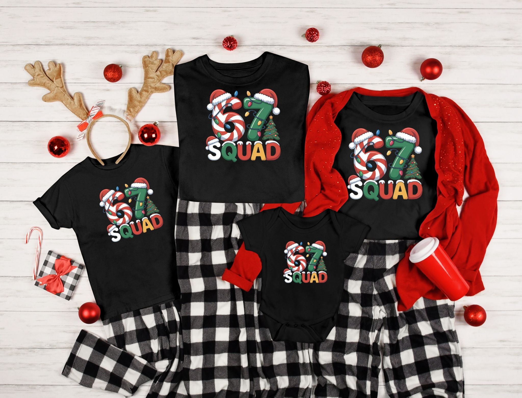 Family matching Christmas Tee with Fun Holiday Design - Perfect for Family Gatherings, Gifts, Winter Celebrations, and Festive Outfits