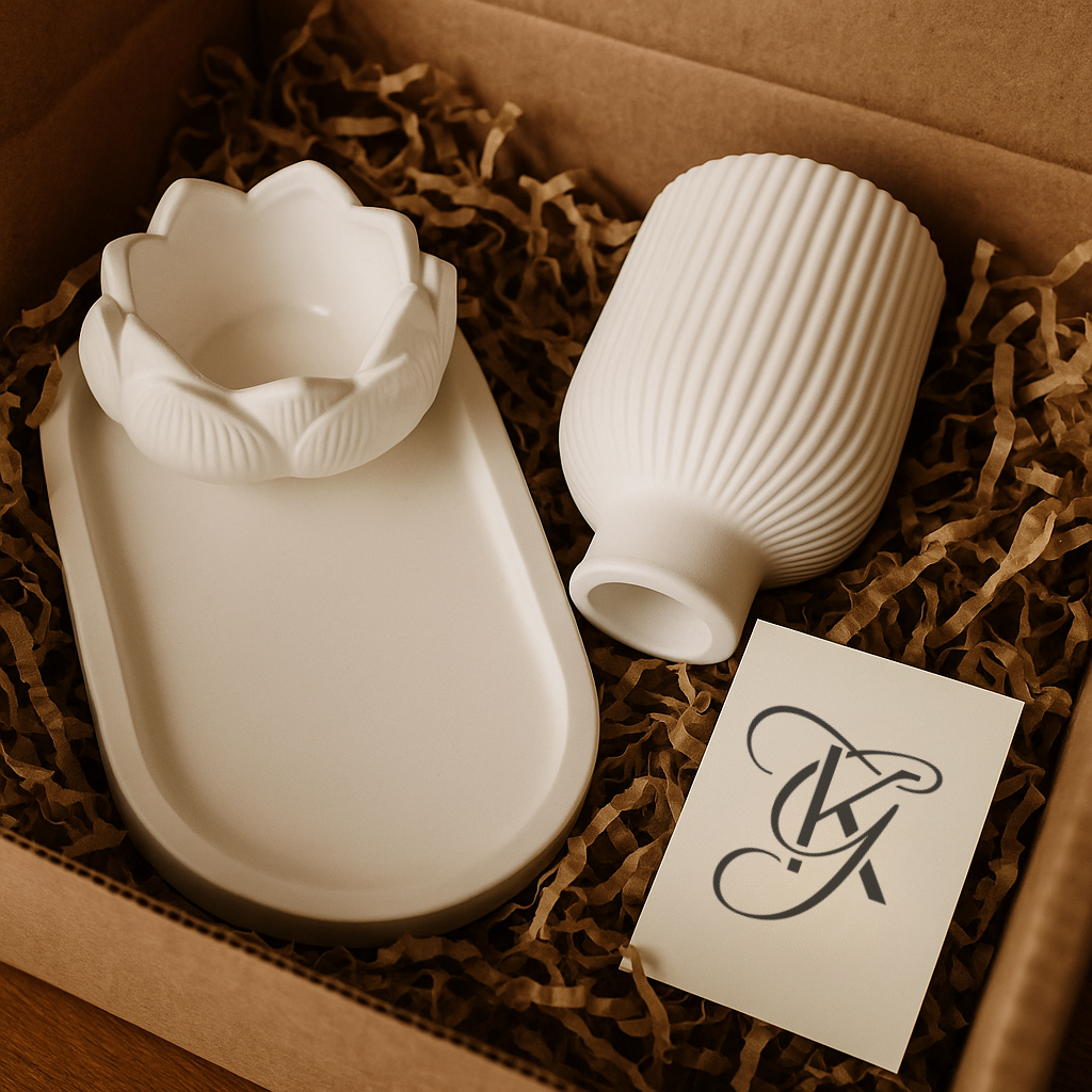 Peony Bloom Décor Set – Ceramic Elegance Collection