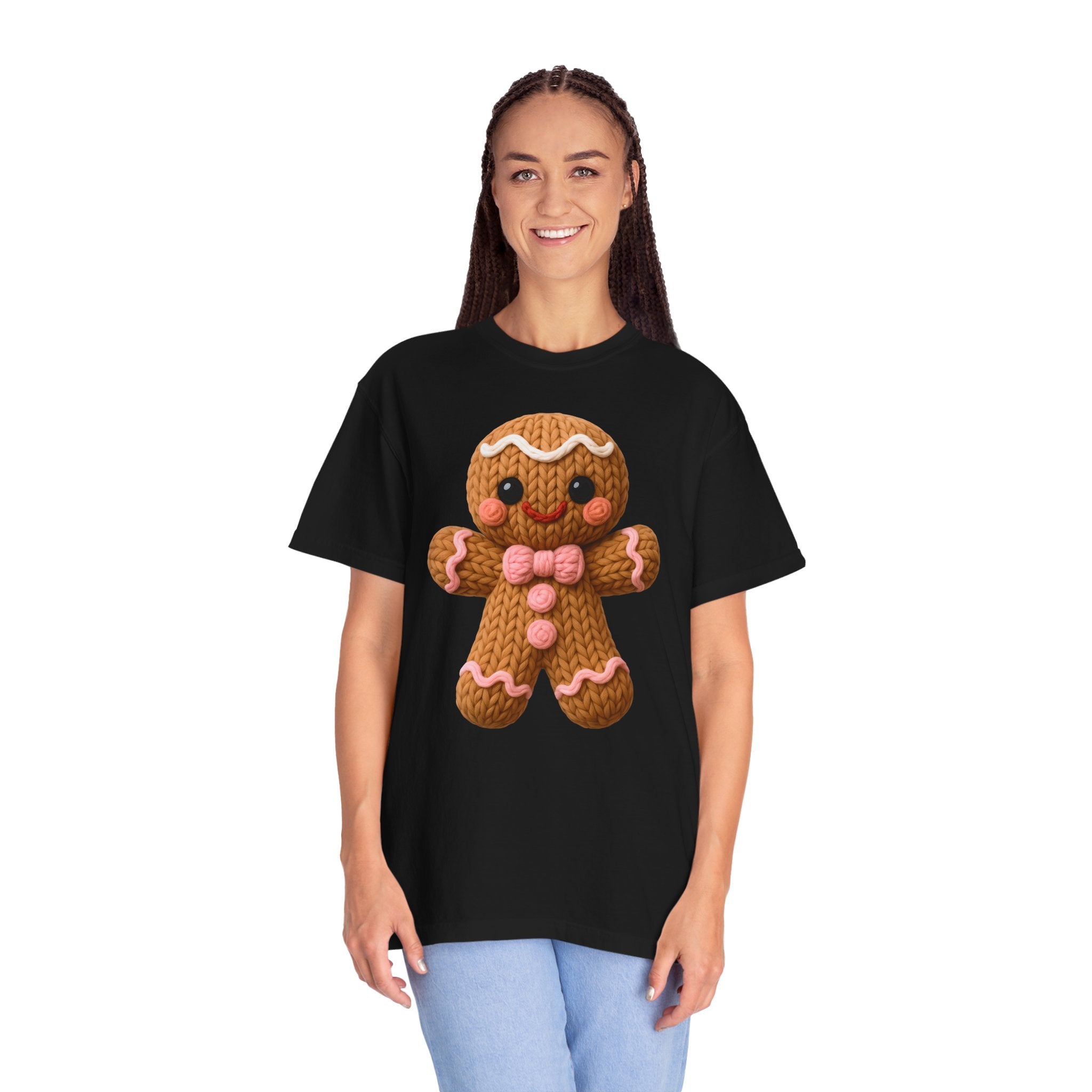 Festive Gingerbread T-shirt, Holiday Apparel, Christmas Gift, Cute Tee, Baking Lover Shirt, Unisex Casual Wear