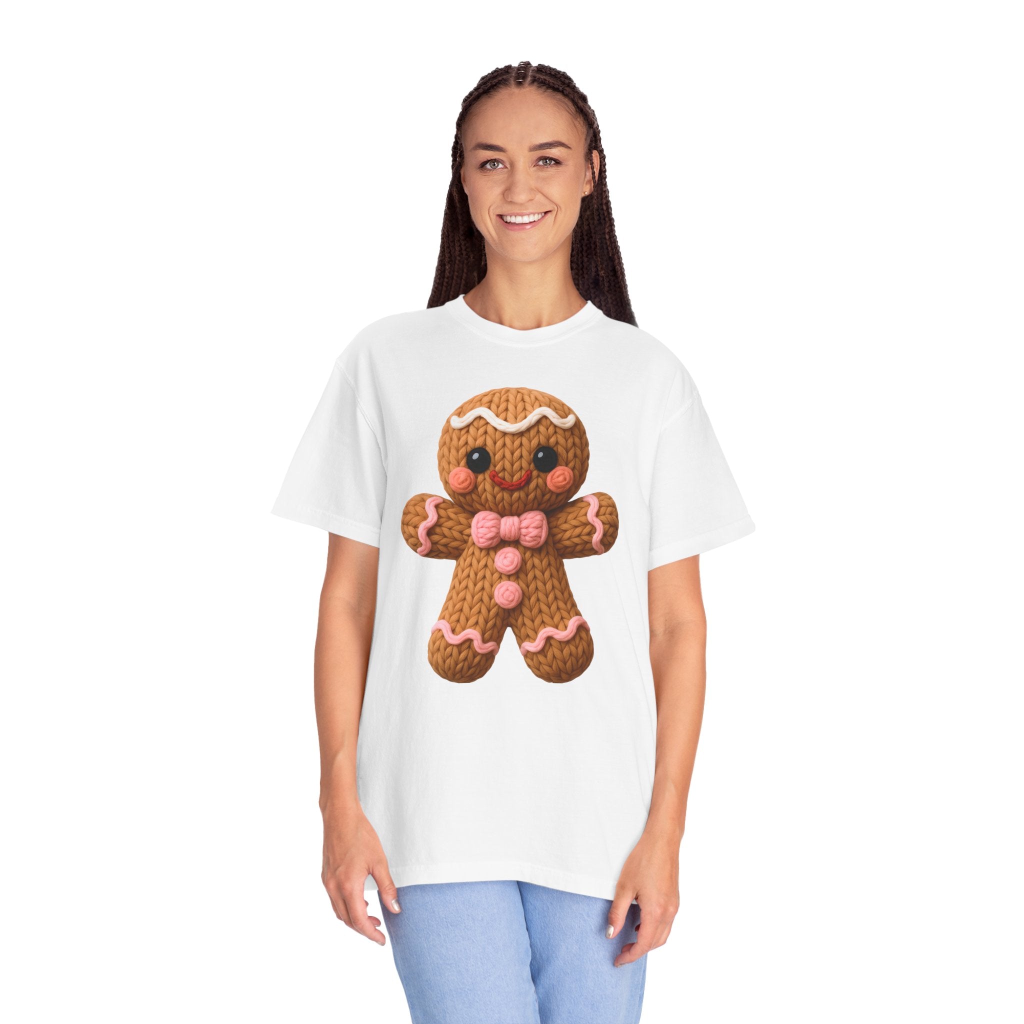 Festive Gingerbread T-shirt, Holiday Apparel, Christmas Gift, Cute Tee, Baking Lover Shirt, Unisex Casual Wear