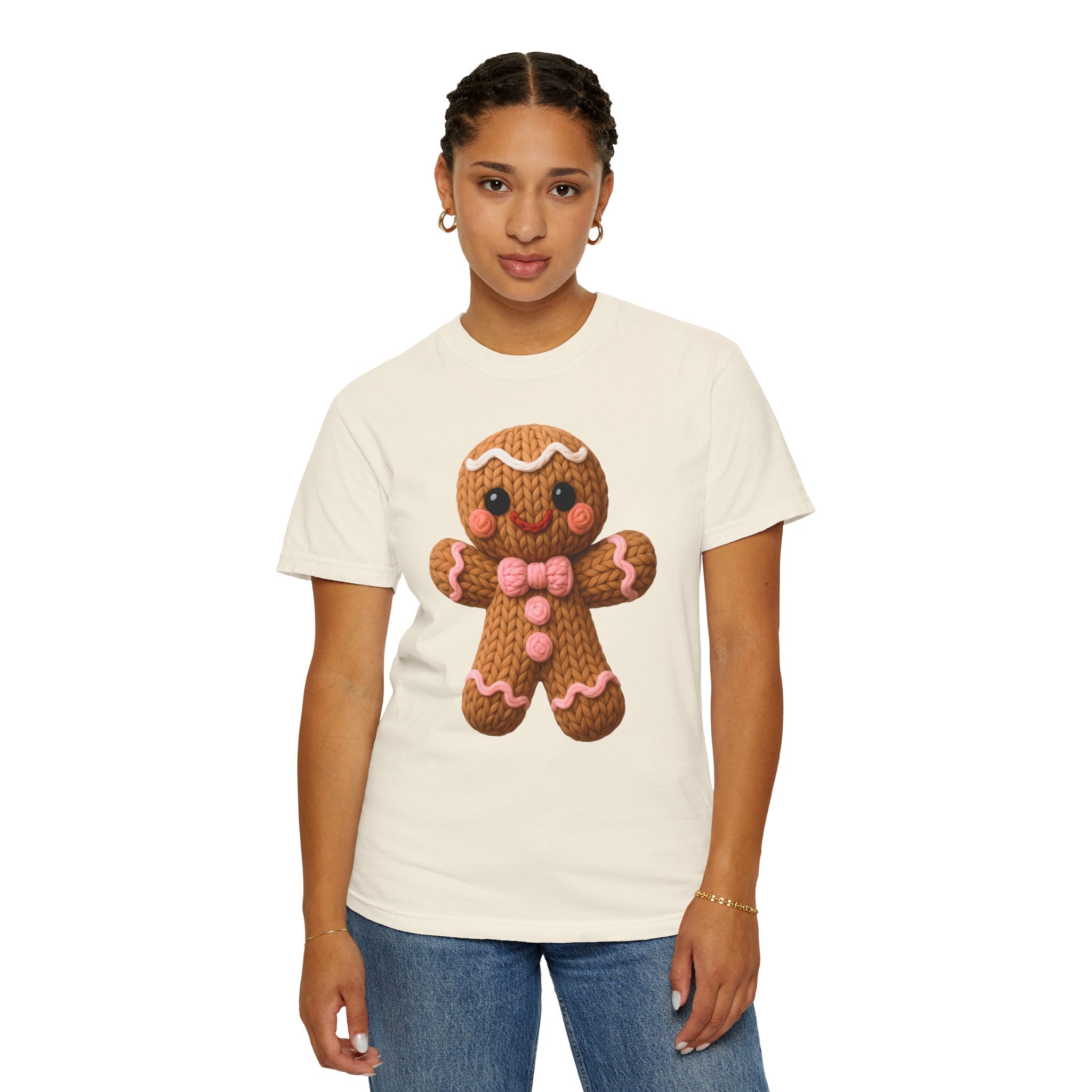 Festive Gingerbread T-shirt, Holiday Apparel, Christmas Gift, Cute Tee, Baking Lover Shirt, Unisex Casual Wear