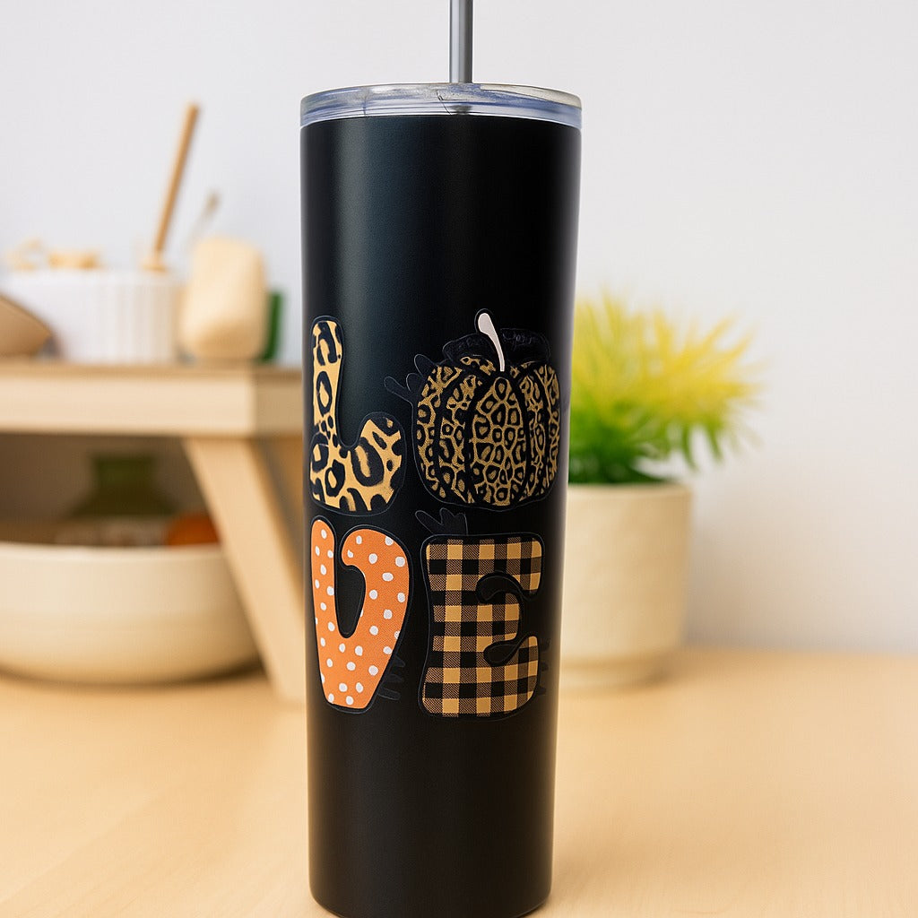 Fall Tumbler: 20oz Stainless Steel Autumn Coffee Cup