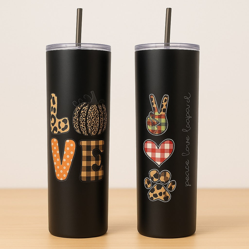 Fall Tumbler: 20oz Stainless Steel Autumn Coffee Cup