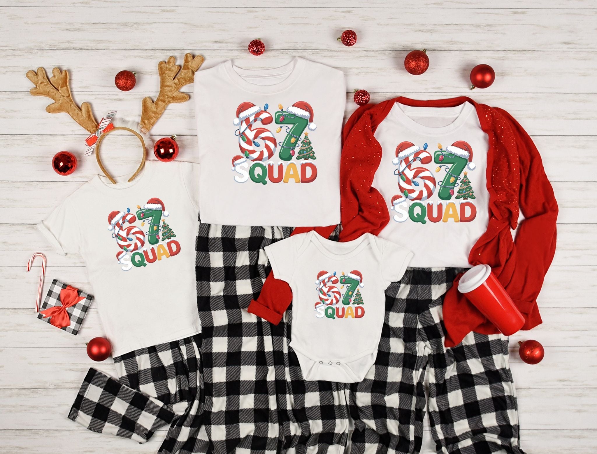 Family matching Christmas Tee with Fun Holiday Design - Perfect for Family Gatherings, Gifts, Winter Celebrations, and Festive Outfits