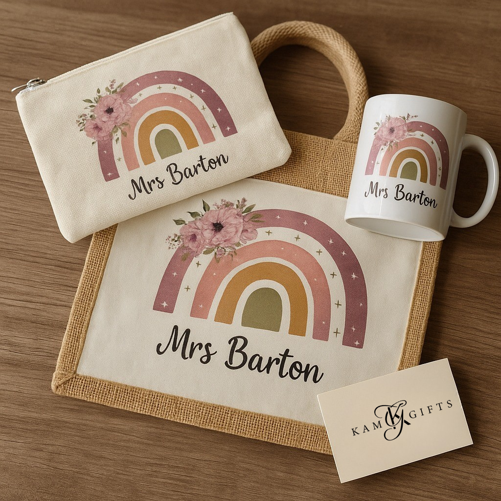 Customized Teacher’s Day Gift Set – Mug, Small Tote & Pencil Pouch